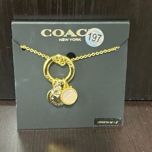 Coach Gold Tone Charm Pendant With Charms New